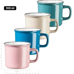 Geschirrsets|Die moderne Hausfrau Kombiservice, Steinzeug Maila Petrol, Altrosa, Beige, Dunkelblau