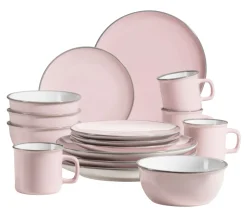 Geschirrsets|Die moderne Hausfrau Kombiservice, Steinzeug Maila Rosa / Grau / Blau / Grün