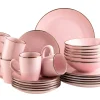 Die moderne Hausfrau Kombiservice, Steinzeug METALLIC RIM Rosa