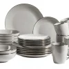 Geschirrsets|Die moderne Hausfrau Kombiservice, Steinzeug METALLIC RIM Grau