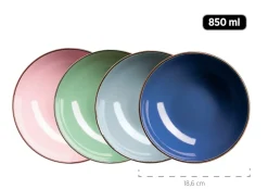 Geschirrsets|Die moderne Hausfrau Kombiservice, Steinzeug METALLIC RIM Rosa,Mint,Blau,Dunkelblau