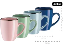 Geschirrsets|Die moderne Hausfrau Kombiservice, Steinzeug METALLIC RIM Rosa,Mint,Blau,Dunkelblau