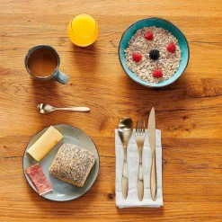 Geschirrsets|Die moderne Hausfrau Kombiservice, Steinzeug METALLIC RIM Blau