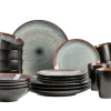 Geschirrsets|Die moderne Hausfrau Kombiservice, Steinzeug Teona 4 x Speisteller, 4 x Suppenteller, 4 x Dessertteller, 4 x Müslischüssel, 4 x Kaffeebecher