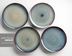 Geschirrsets|Die moderne Hausfrau Kombiservice, Steinzeug Teona 4 x Speisteller, 4 x Suppenteller, 4 x Dessertteller, 4 x Müslischüssel, 4 x Kaffeebecher