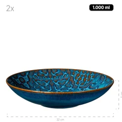 Die moderne Hausfrau Kombiservice, Steinzeug Trad. Tiles Blau