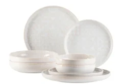 Geschirrsets|Die moderne Hausfrau Kombiservice, Steinzeug Trad. Tiles Weiß