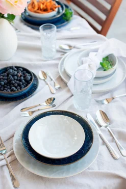 Geschirrsets|Die moderne Hausfrau Kombiservice, Steinzeug Trad. Tiles Weiß