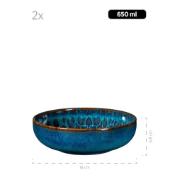 Geschirrsets|Die moderne Hausfrau Kombiservice, Steinzeug Trad. Tiles Blau