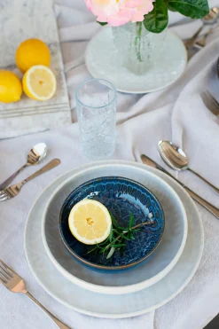 Die moderne Hausfrau Kombiservice, Steinzeug Trad. Tiles Blau