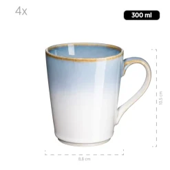 Geschirrsets|Die moderne Hausfrau Kombiservice, Steinzeut LA SINFONIA Blau