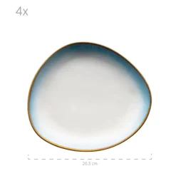 Geschirrsets|Die moderne Hausfrau Kombiservice, Steinzeut LA SINFONIA Blau