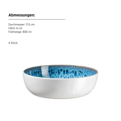 Die moderne Hausfrau Kombiset, Steinzeug Malea Blau