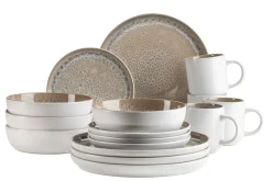 Geschirrsets|Die moderne Hausfrau Kombiset, Steinzeug Malea Beige