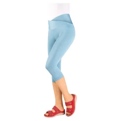 Hosen & Leggings|Die moderne Hausfrau Komfort-Capri-Leggings "Leonie" hellblau
