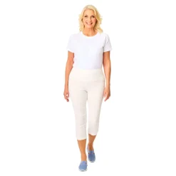 Hosen & Leggings|Die moderne Hausfrau Komfort-Capri-Schlupfhose „Karin“ weiß