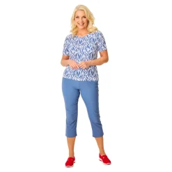 Hosen & Leggings|Die moderne Hausfrau Komfort-Capri-Schlupfhose „Karin“ rauchblau