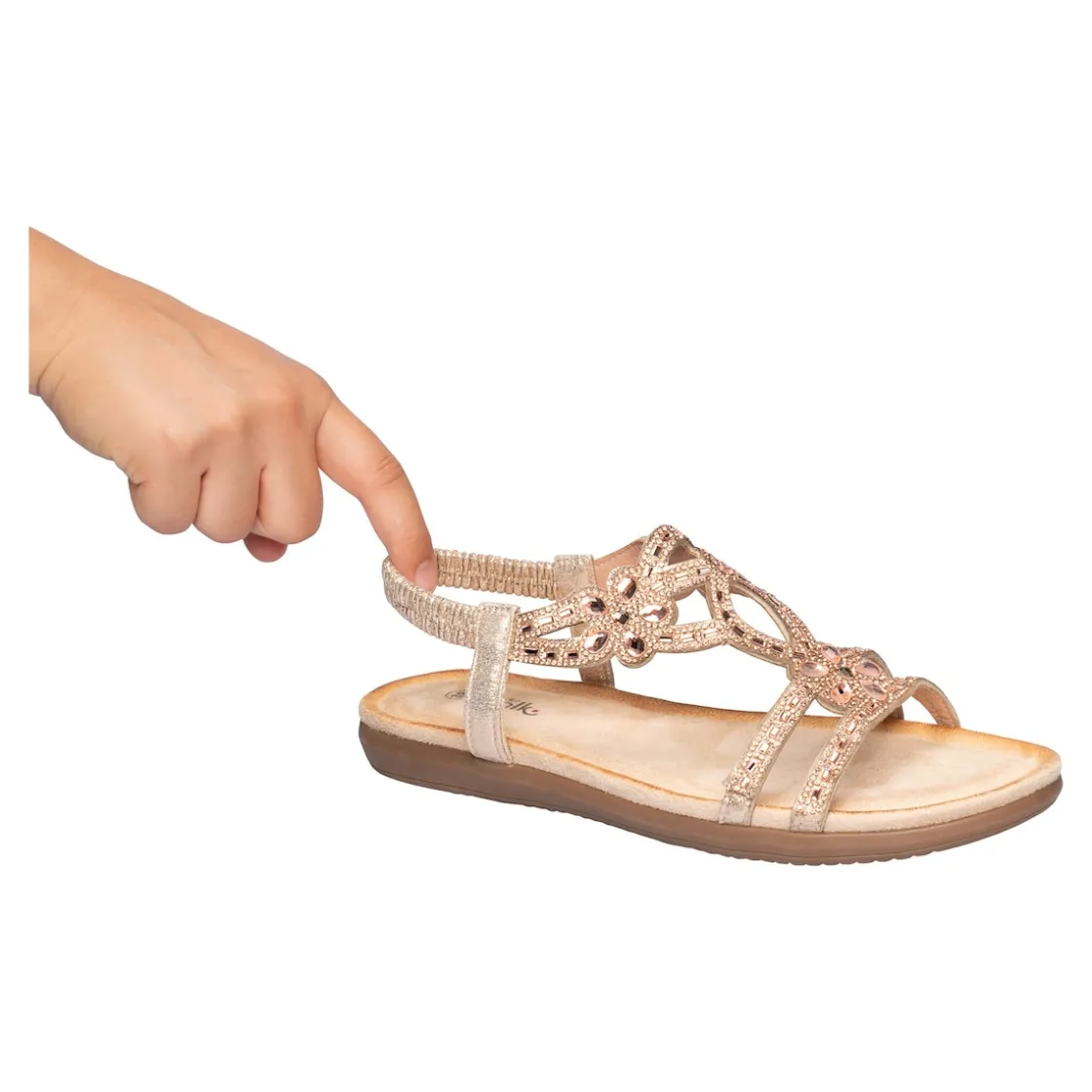 Sandalen|Die moderne Hausfrau Komfort-Sandale "Elegant" rosegold