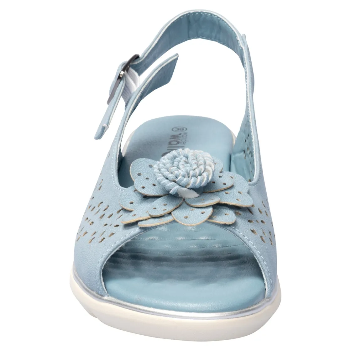 Sandalen|Die moderne Hausfrau Komfort-Sandalette „Rose“ rauchblau