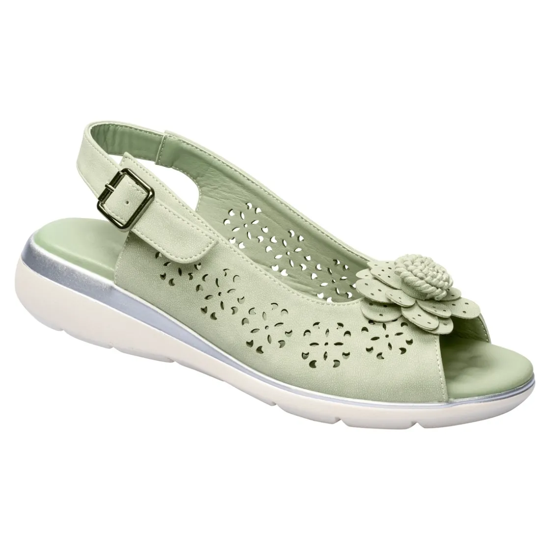 Sandalen|Die moderne Hausfrau Komfort-Sandalette „Rose“ salbei