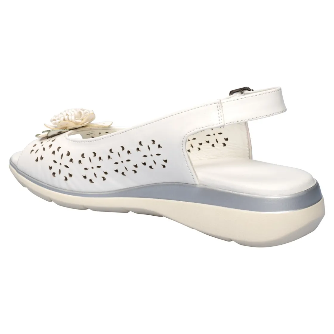 Sandalen|Die moderne Hausfrau Komfort-Sandalette „Rose“ weiß