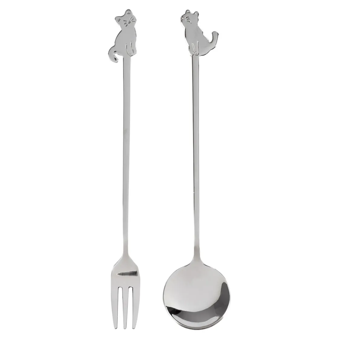 Besteck-Sets|Die moderne Hausfrau Kuchenbesteck „Katze“, 2-teilig