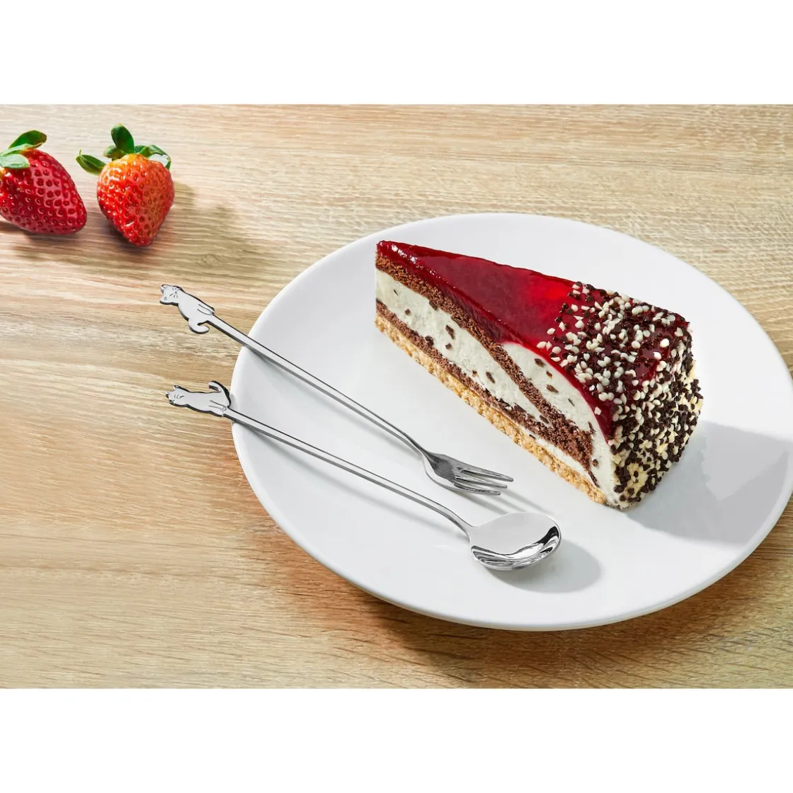 Besteck-Sets|Die moderne Hausfrau Kuchenbesteck „Katze“, 2-teilig