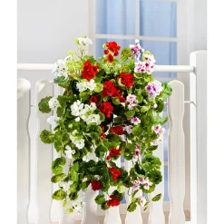 Kunstpflanzen|Frühlingsdekoration|Die moderne Hausfrau Kunstblume "Hängegeranie" rosa