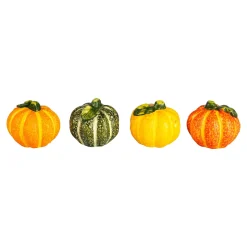 Dekofiguren|Herbstdekoration|Die moderne Hausfrau Kunststein-Deko-Kürbisse, 4 Stück
