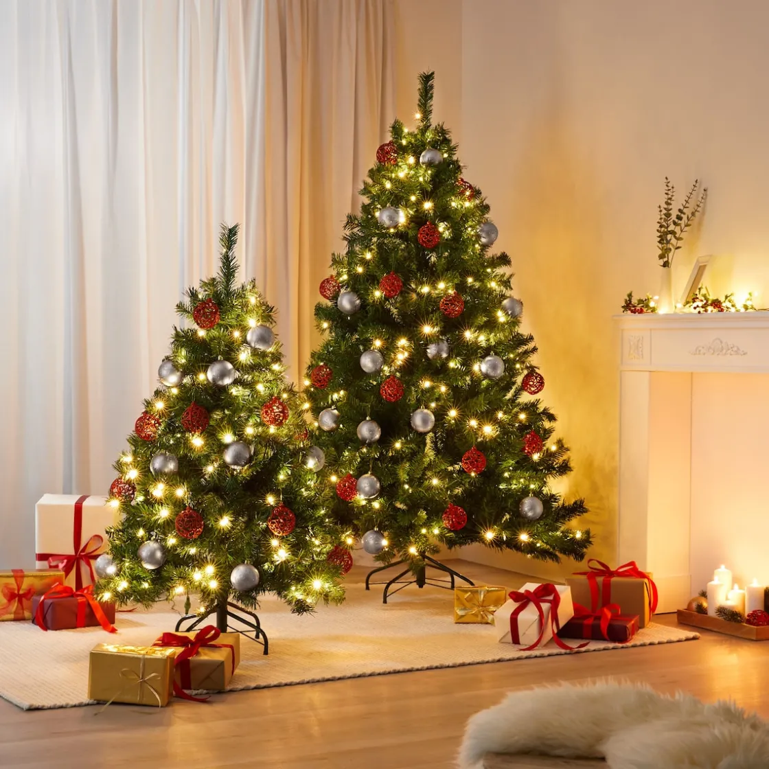 Weihnachtsdekoration·Künstliche Weihnachtsbäume|Die moderne Hausfrau Kunst-Tannenbaum mit LEDs 180 cm