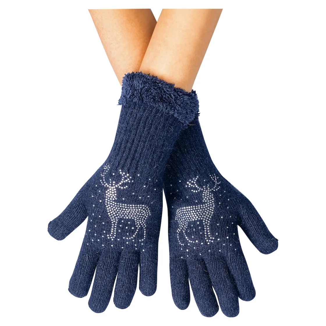 Schals & Handschuhe|Die moderne Hausfrau Kuschel-Fingerhandschuh „Rentier“