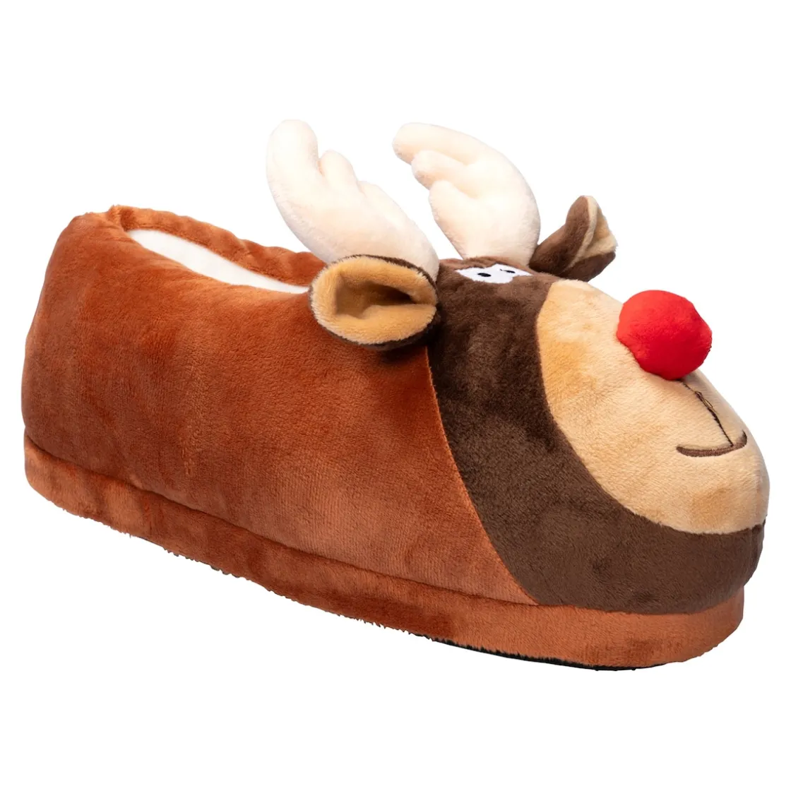 Weihnachtsdekoration·Weitere Weihnachtsdeko|Hausschuhe|Die moderne Hausfrau Kuschelhausschuh „Rentier“