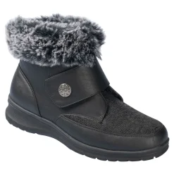 Stiefeletten|Die moderne Hausfrau Kuschel-Klettstiefelette „Steffi“ schwarz