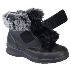 Stiefeletten|Die moderne Hausfrau Kuschel-Klettstiefelette „Steffi“ schwarz