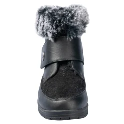 Stiefeletten|Die moderne Hausfrau Kuschel-Klettstiefelette „Steffi“ schwarz