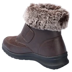 Stiefeletten|Die moderne Hausfrau Kuschel-Klettstiefelette „Steffi“ schokobraun