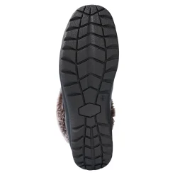 Damen Die moderne Hausfrau Kuschel-Klettstiefelette „Steffi“ schokobraun