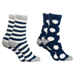 Socken|Die moderne Hausfrau Kuschelsocken „Punkte/Steifen“, 2 Paar