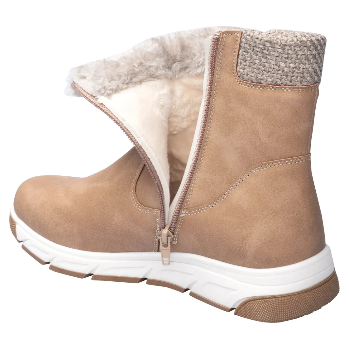 Stiefel|Die moderne Hausfrau Kuschelstiefel „Flora“ taupe