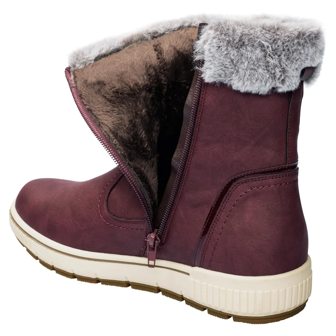 Stiefel|Die moderne Hausfrau Kuschelstiefel „Florine“ bordeaux