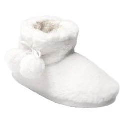 Hausschuhe|Die moderne Hausfrau Kuschelstiefel mit Bommel