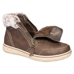 Stiefeletten|Die moderne Hausfrau Kuschel-Stiefelette „Carmen“ schoko