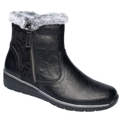 Stiefeletten|Die moderne Hausfrau Kuschel-Stiefelette mit Leder „Mona“