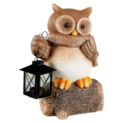 Herbstdekoration|Gartendekoration ·Gartenfiguren|Die moderne Hausfrau Laternen-Eule "Hubert"