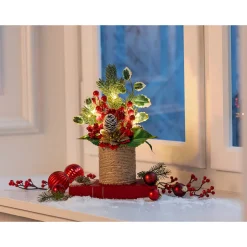 Weihnachtsdekoration·Adventskränze & Gestecke|Die moderne Hausfrau LED-Adventsgesteck „Beeren“