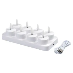 Gartendekoration ·Led-Leuchten|Leuchtdekoration·Kerzen & Teelichter|Die moderne Hausfrau LED-Akku-Teelichter, 8 Stück