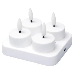 Weihnachtsdekoration·Weihnachtskerzen|Gartendekoration ·Led-Leuchten|Die moderne Hausfrau LED-Akku-Teelichter, 4 Stück