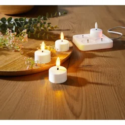 Weihnachtsdekoration·Weihnachtskerzen|Gartendekoration ·Led-Leuchten|Die moderne Hausfrau LED-Akku-Teelichter, 4 Stück