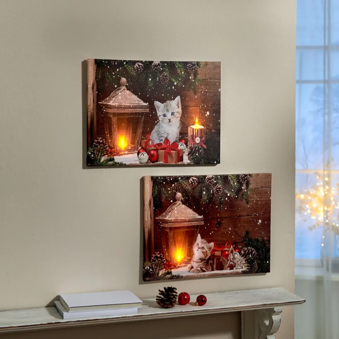 Herbstdekoration|Wanddekoration ·Wandbilder|Die moderne Hausfrau LED-Bild Kater Paul