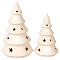 Weihnachtsdekoration·Weihnachtsbeleuchtung|Dekofiguren|Die moderne Hausfrau LED-Deko "Winter-Tanne" Set bestehend aus groß und klein